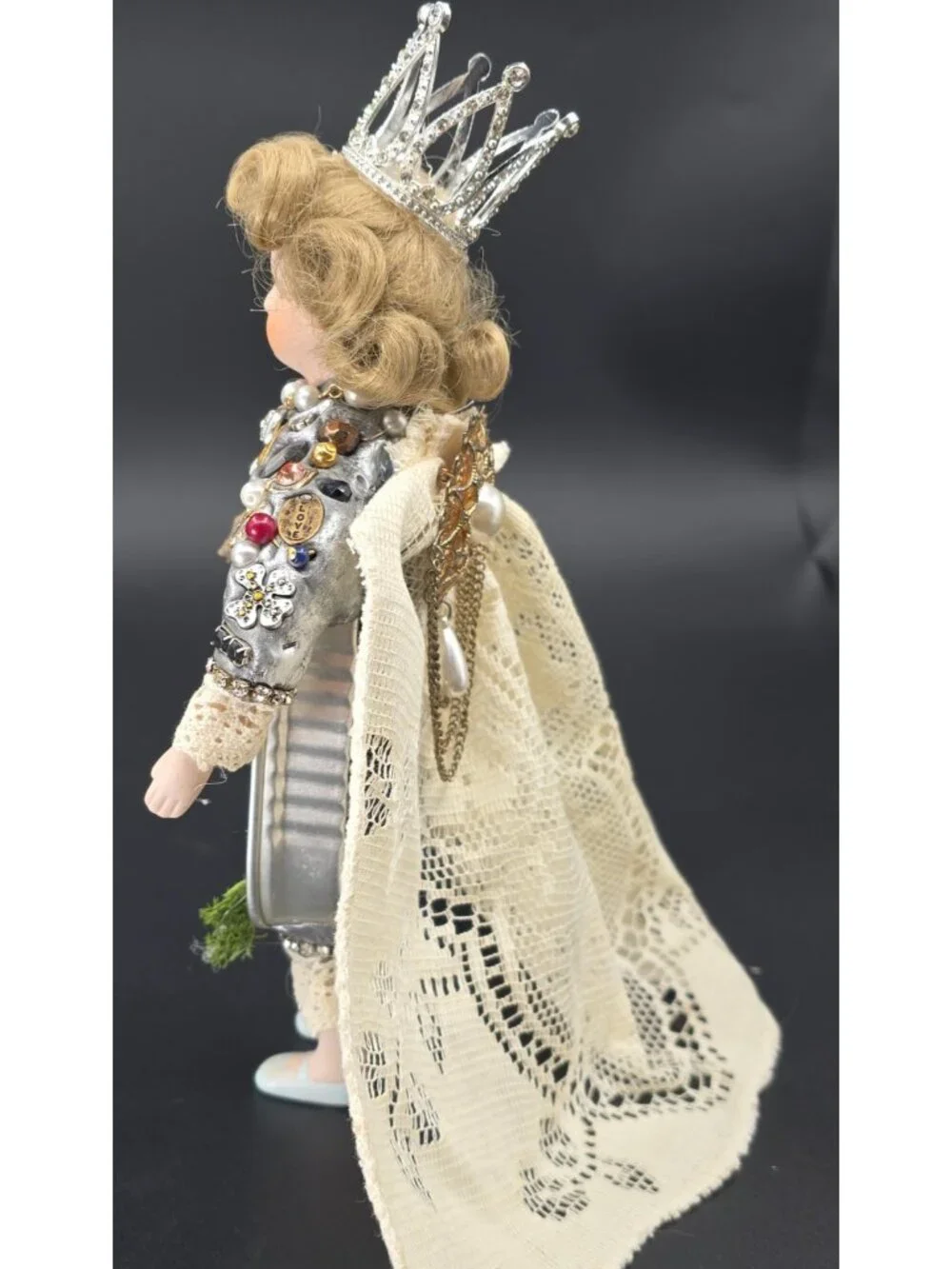 OOAK Victorian Mourning Bride Art Doll Mixed Media Assemblage Gothic Decor 10